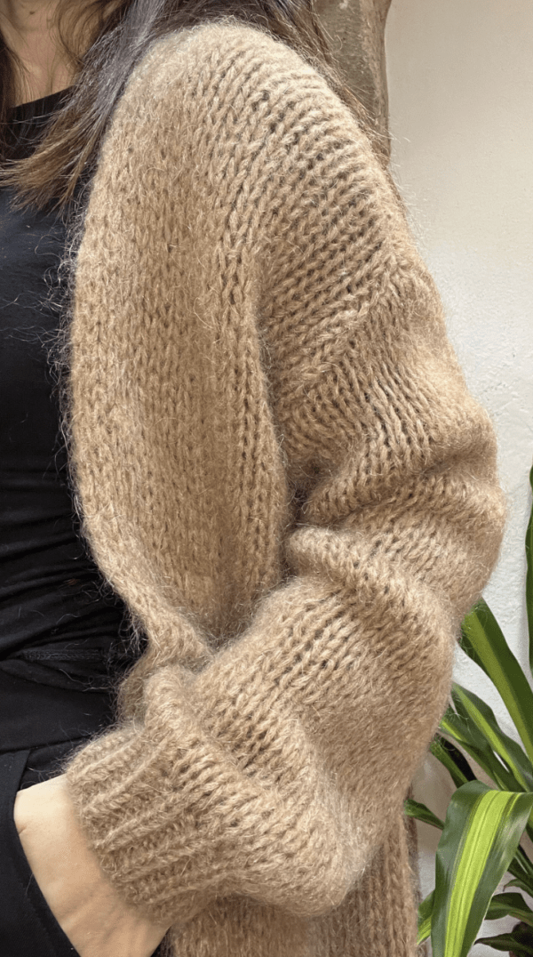 Gilet ouvert en grosse maille GUSTAVE camel - Taille Unique