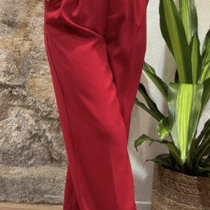 Pantalon à pinces LAZARE rouge