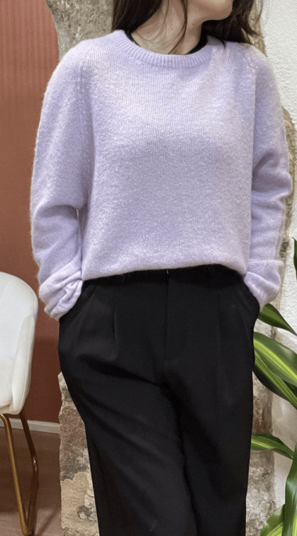 Pull col rond RUBEN lilas - Taille Unique