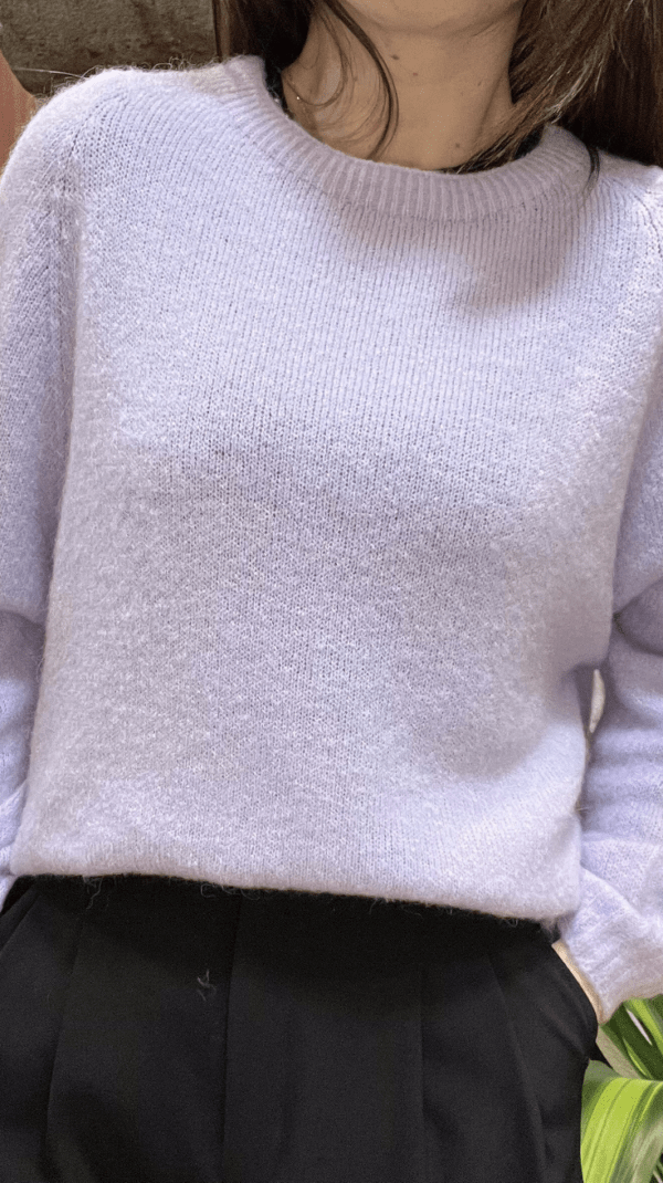 Pull col rond RUBEN lilas - Taille Unique – Image 3