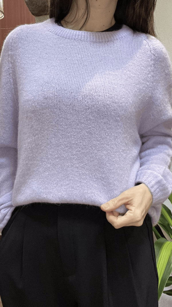 Pull col rond RUBEN lilas - Taille Unique – Image 2