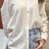 Chemise ajustée en lin – ANA – Blanche – Élégance intemporelle – Image 7