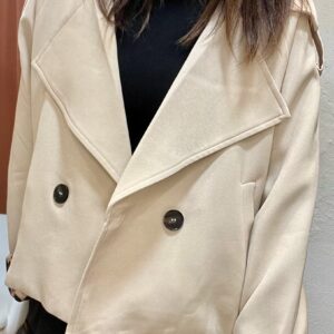 Trench court à doublure léopard AMBROISE beige