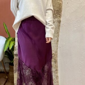 Jupe dentelle JANE prune