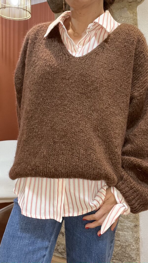 Chemise rayée MAUD rose – Image 4