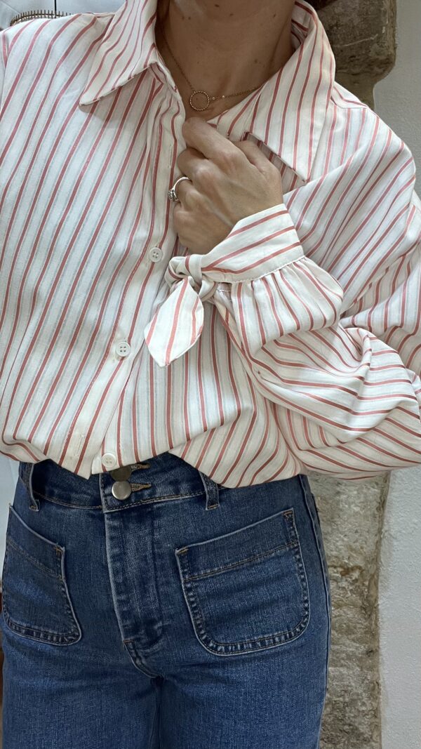 Chemise rayée MAUD rose