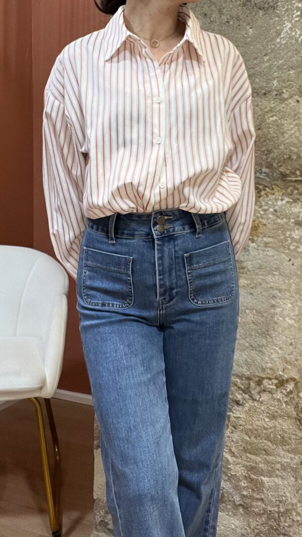 Chemise rayée MAUD rose – Image 6