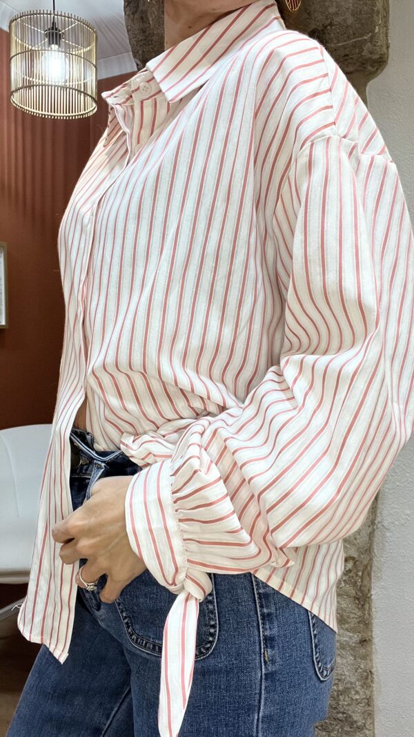 Chemise rayée MAUD rose – Image 7