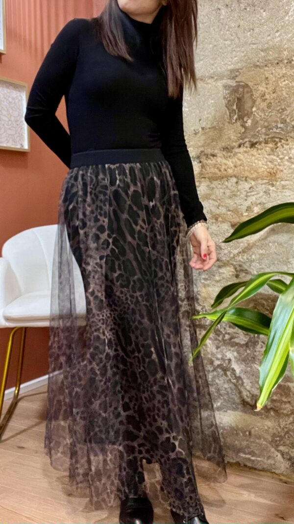 Jupe en tulle ROXANNE léopard - Taille Unique – Image 3