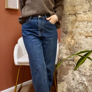 Jean droit avec revers MADDIE denim