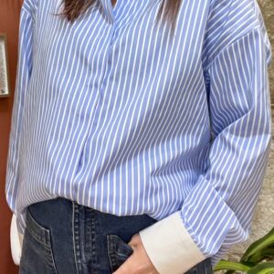 Chemise à rayures LINA bleue