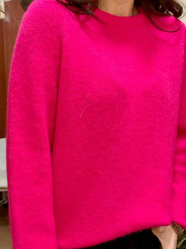Pull col rond RUBEN fuschia - Taille Unique – Image 2