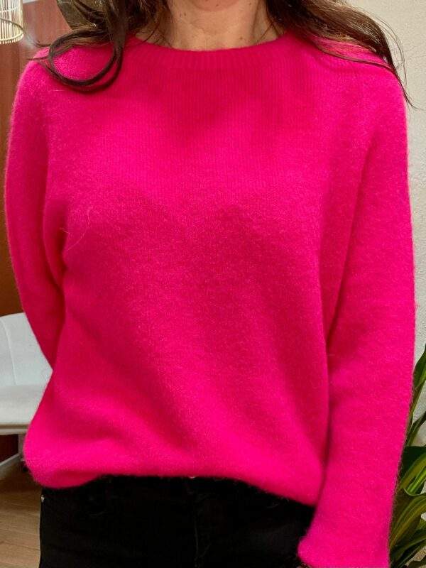 Pull col rond RUBEN fuschia - Taille Unique – Image 3