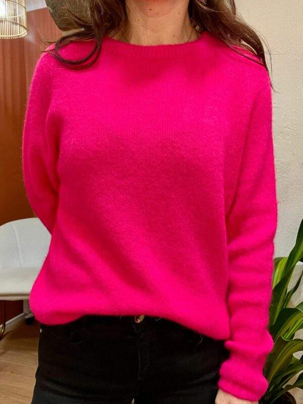 Pull col rond RUBEN fuschia - Taille Unique – Image 4