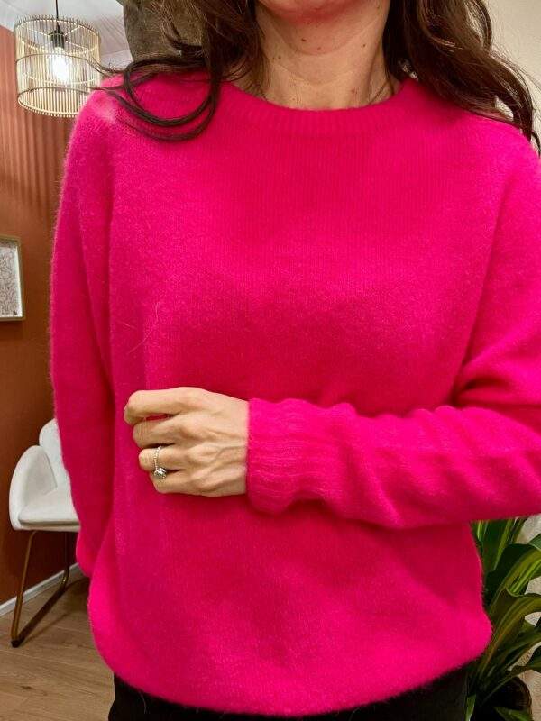 Pull col rond RUBEN fuschia - Taille Unique – Image 5