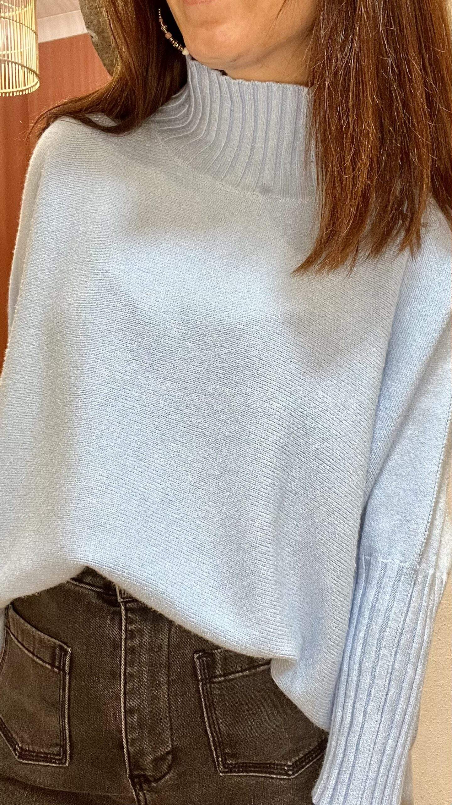 Pull confort ANDREA bleu ciel - Taille Unique – Image 2