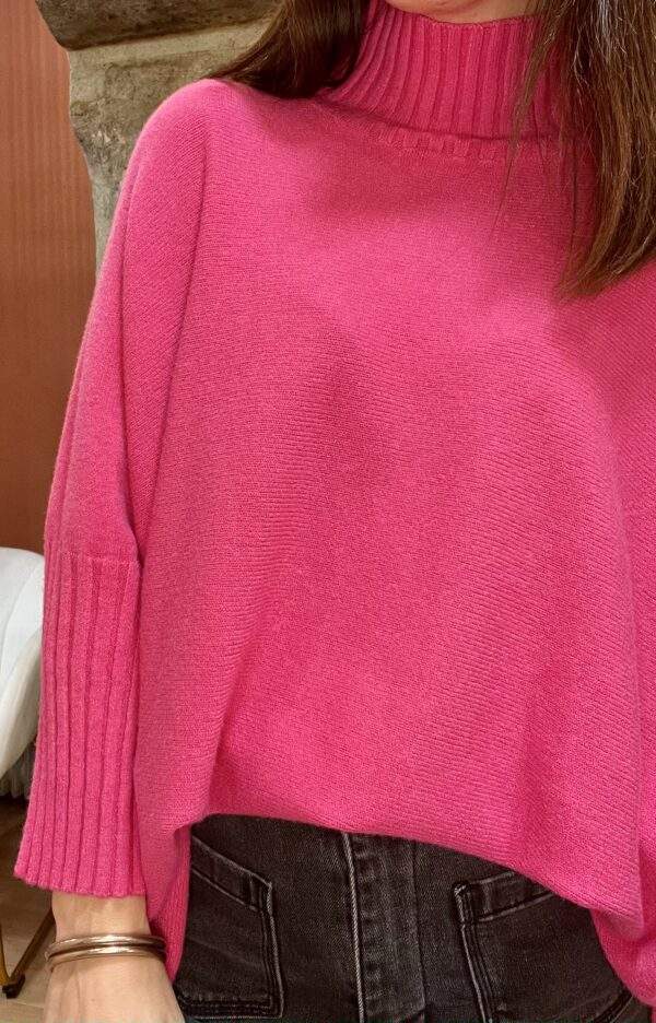 Pull confort ANDREA fuschia - Taille Unique – Image 3