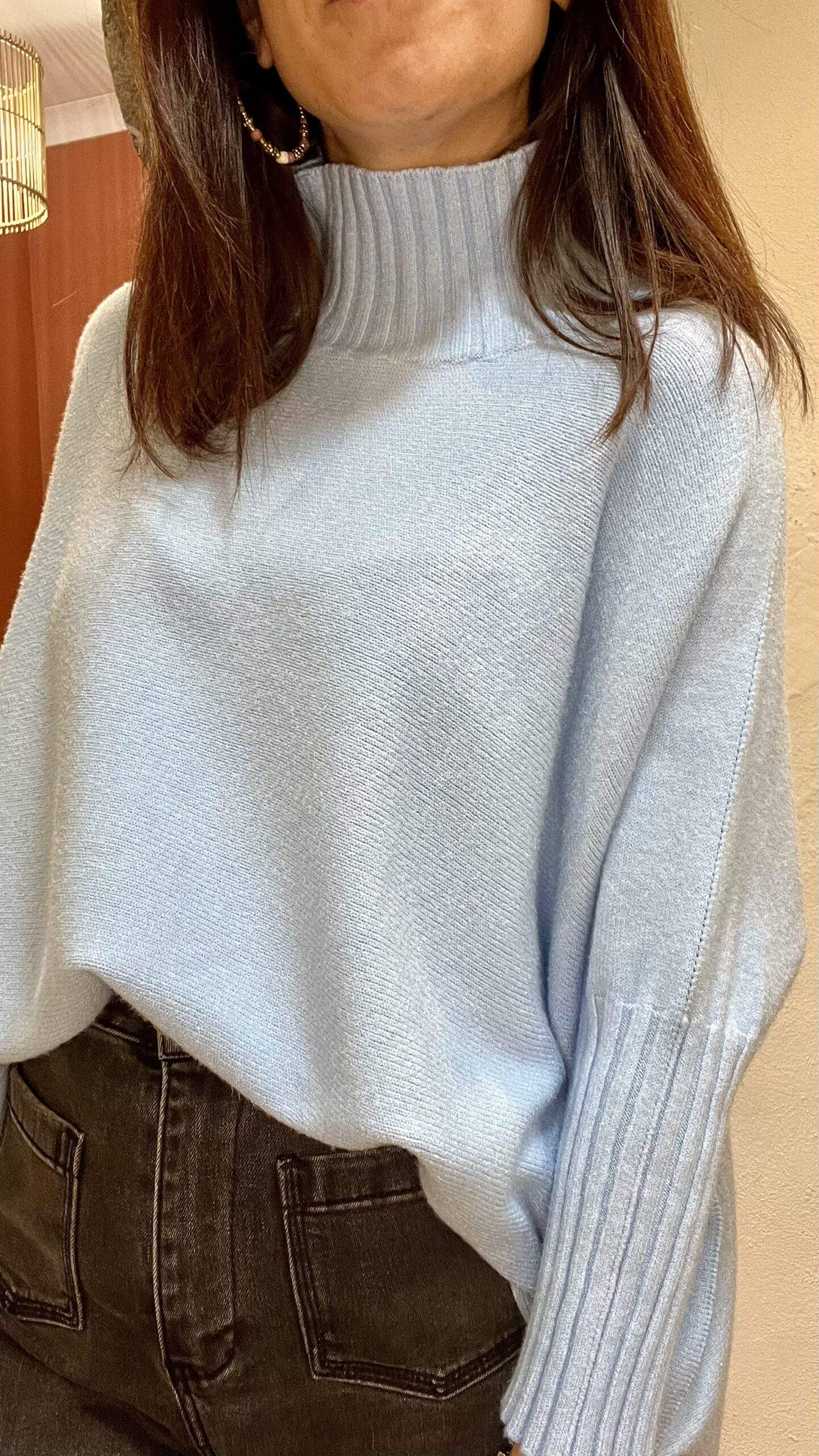 Pull confort ANDREA bleu ciel - Taille Unique