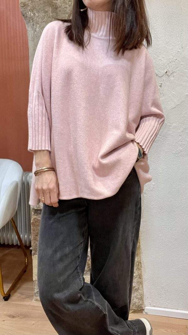 Pull confort ANDREA rose - Taille Unique – Image 2