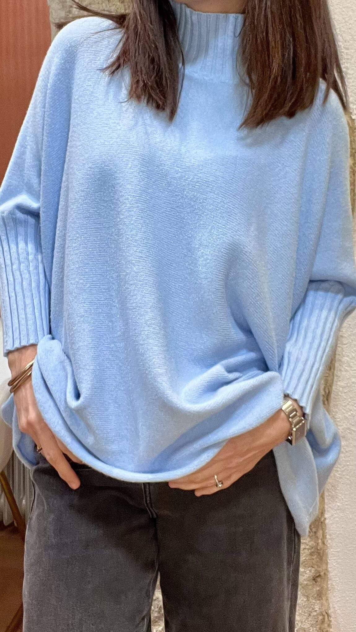 Pull confort ANDREA bleu ciel - Taille Unique – Image 5