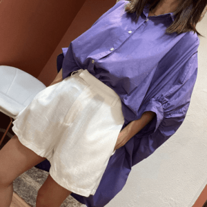 Chemise oversize CAPUCINE mauve - Taille Unique