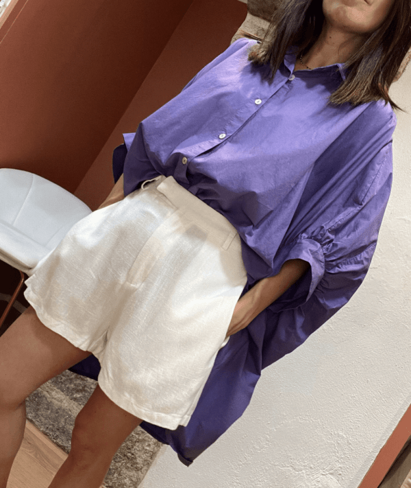 Chemise oversize CAPUCINE mauve - Taille Unique