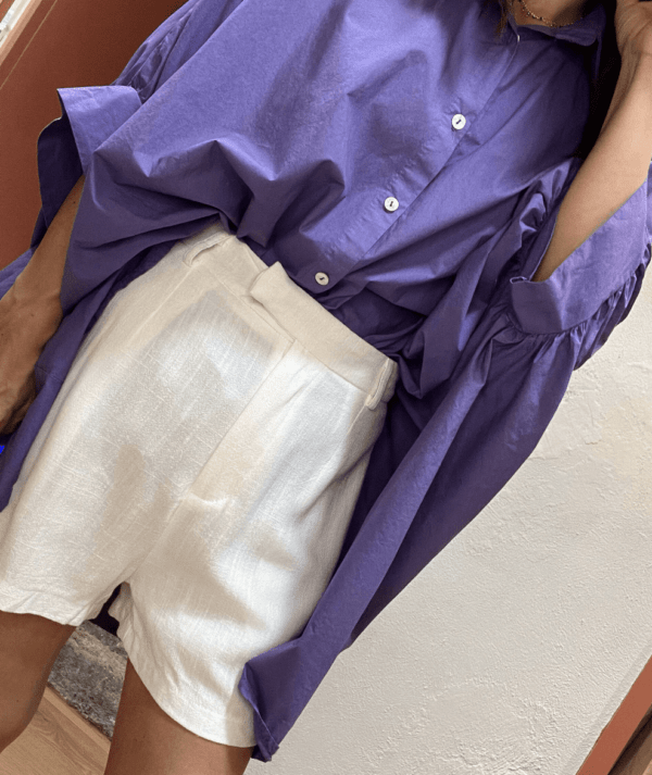 Chemise oversize CAPUCINE mauve - Taille Unique – Image 2