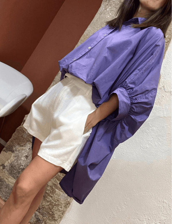 Chemise oversize CAPUCINE mauve - Taille Unique – Image 3