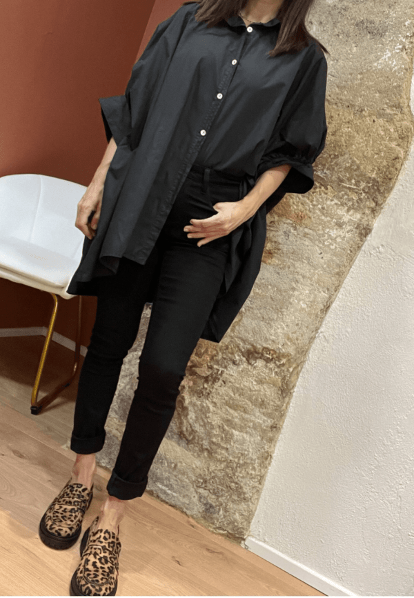 Chemise oversize CAPUCINE noire - Taille Unique