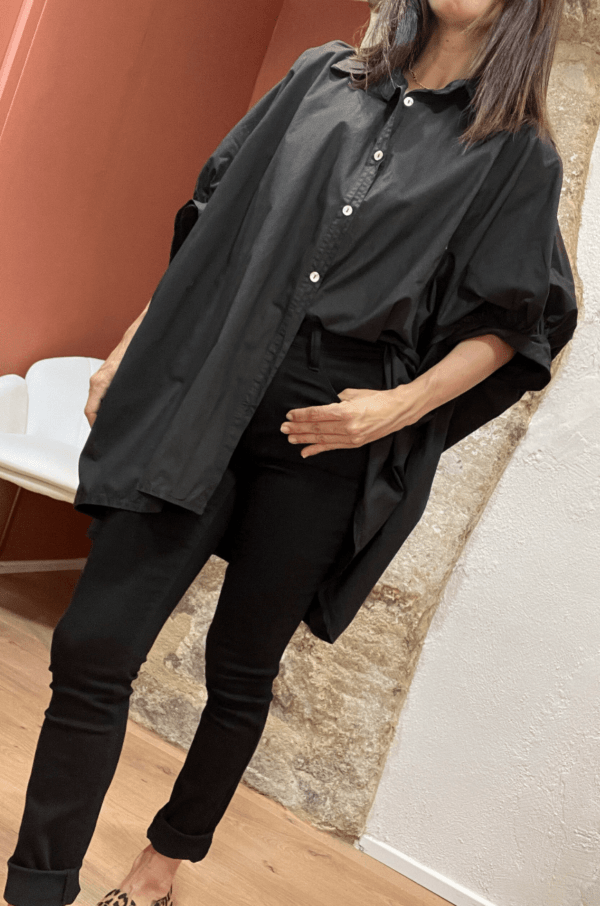 Chemise oversize CAPUCINE noire - Taille Unique – Image 3
