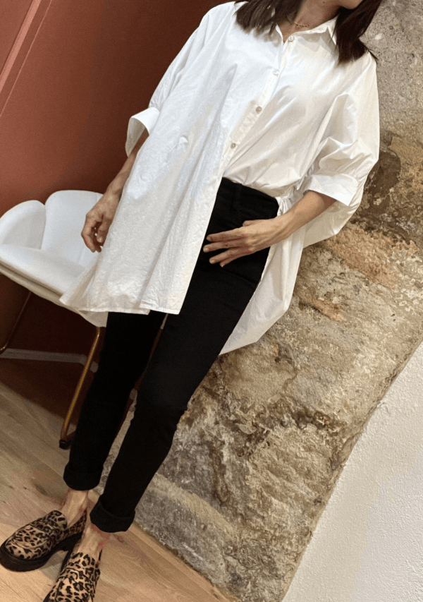 Chemise oversize CAPUCINE blanche - Taille Unique