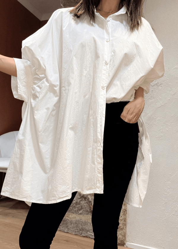 Chemise oversize CAPUCINE blanche - Taille Unique – Image 3