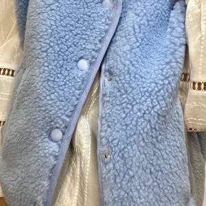 Gilet sans manches en mouton bouclette ALI bleu
