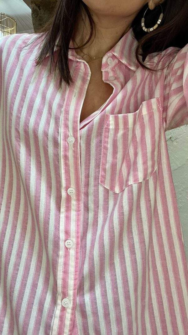Chemise Rayée CHARLOTTE rose – Image 2