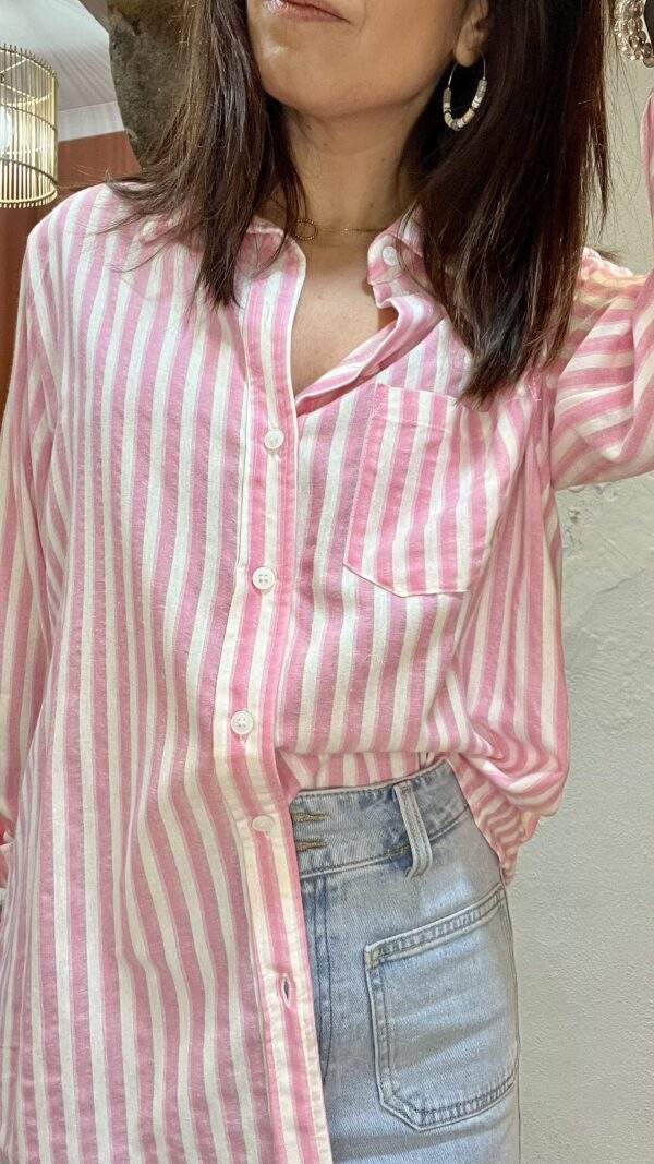 Chemise Rayée CHARLOTTE rose