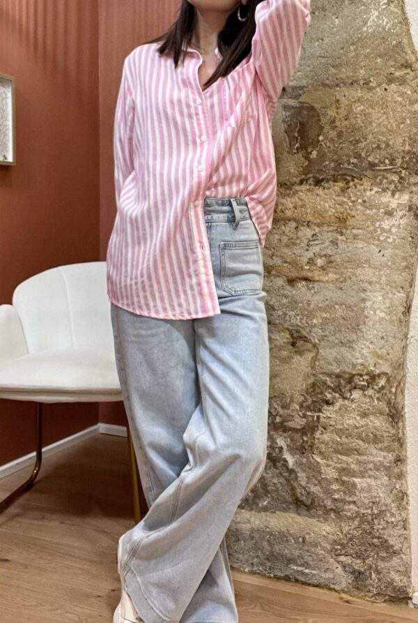 Chemise Rayée CHARLOTTE rose – Image 4