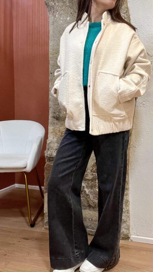 Veste bouclette TEDDY écrue – Image 2