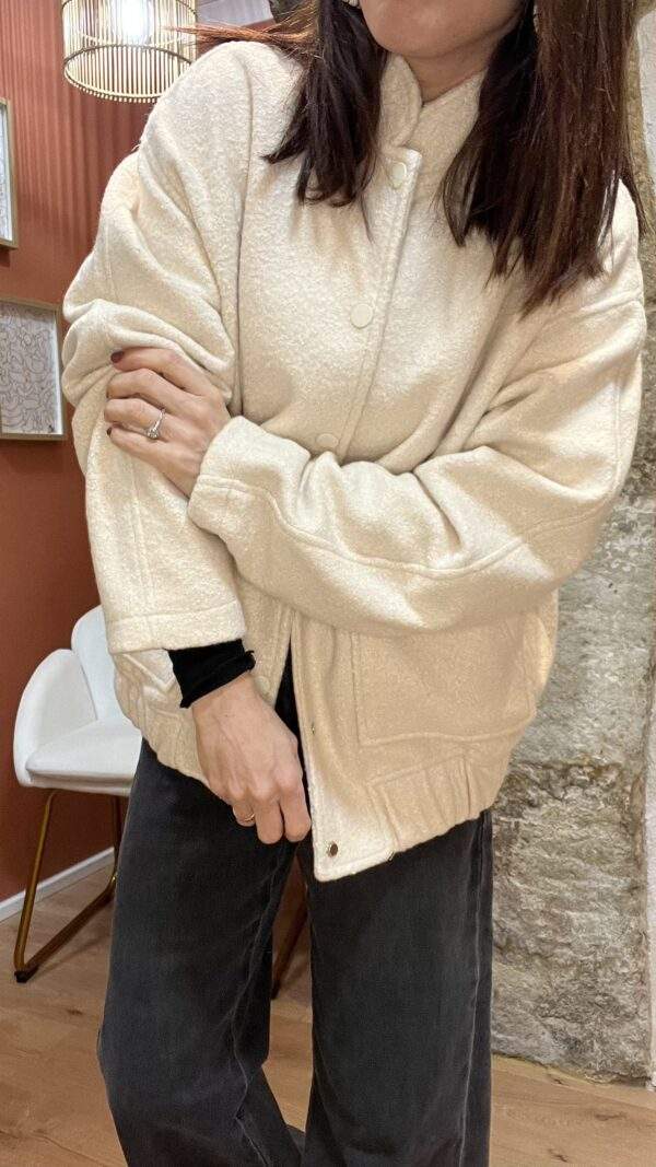Veste bouclette TEDDY écrue – Image 3