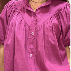 Chemise ANNE – Prune – Voile de coton léger – Made in Italy