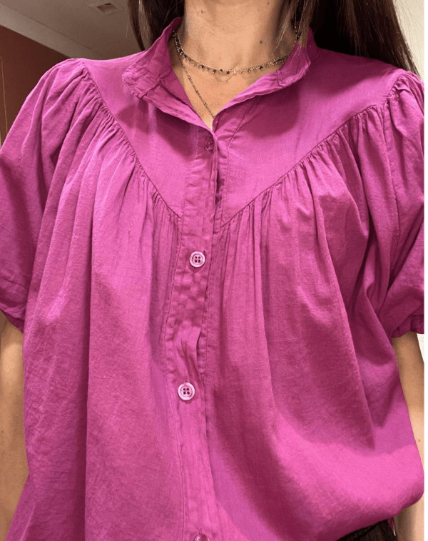 Chemise ANNE – Prune – Voile de coton léger – Made in Italy