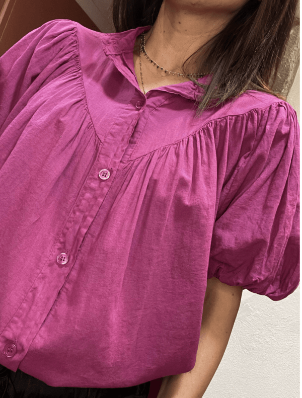 Chemise ANNE – Prune – Voile de coton léger – Made in Italy – Image 3