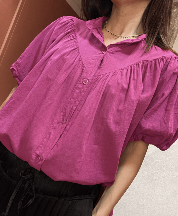 Chemise ANNE – Prune – Voile de coton léger – Made in Italy – Image 2
