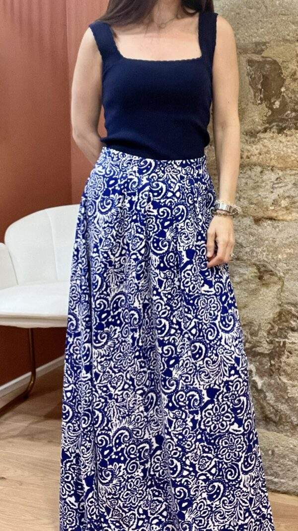 Jupe fluide EMMA – Motif marine – Élégance bohème et mouvement – Image 3