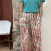 Pantalon palazzo imprimé en viscose MATHIAS – taille haute et confort maximal – Image 2
