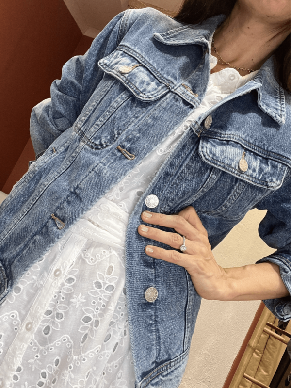 Veste en jean LOUISA – Coupe droite – Denim bleu classique