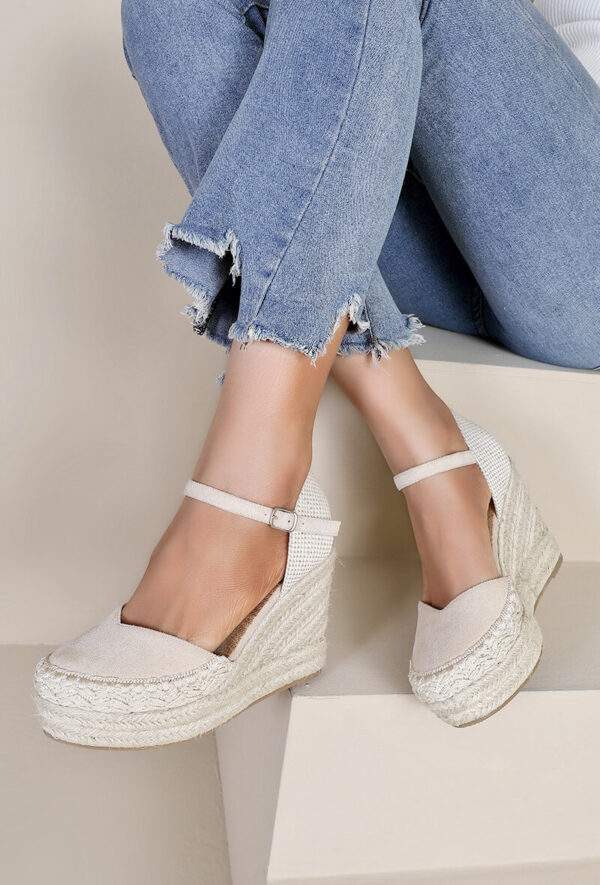 Espadrilles compensées à brides – Beige – Image 5