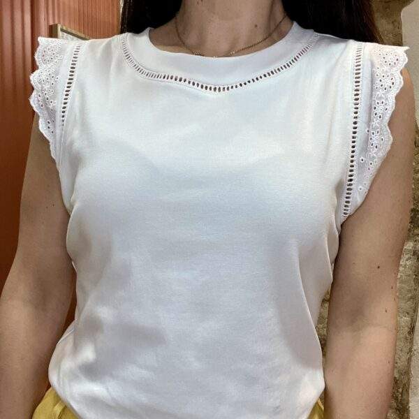 Top blanc – MARCEL – Broderie anglaise & coton