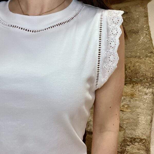Top blanc – MARCEL – Broderie anglaise & coton – Image 2
