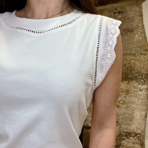Top blanc – MARCEL – Broderie anglaise & coton – Image 5
