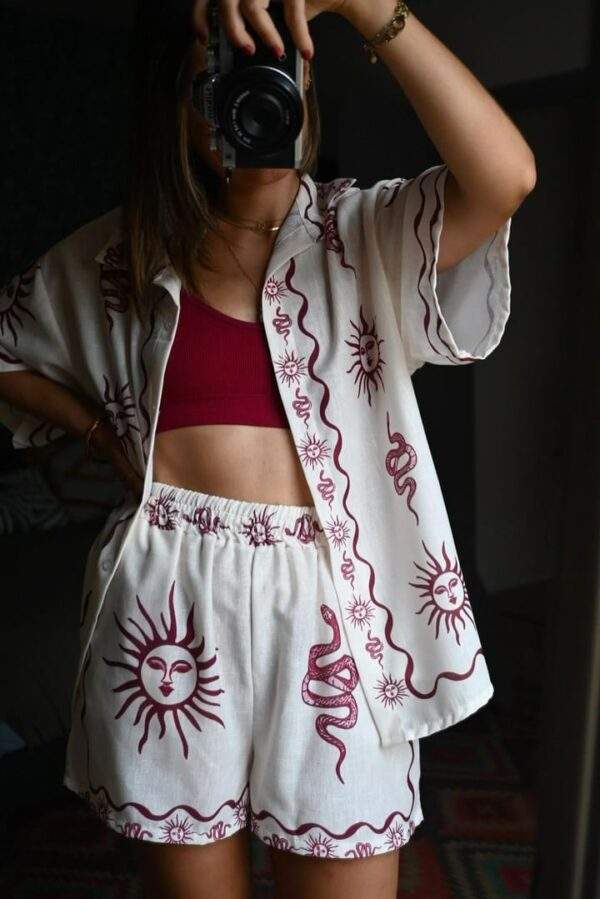 Ensemble imprimé – GALA – Bordeaux – Look solaire et stylé